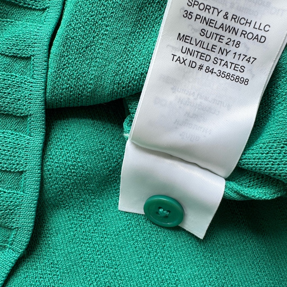 Sporty & Rich Ribbed Polo Top – Spring Green - Picture 11 of 14